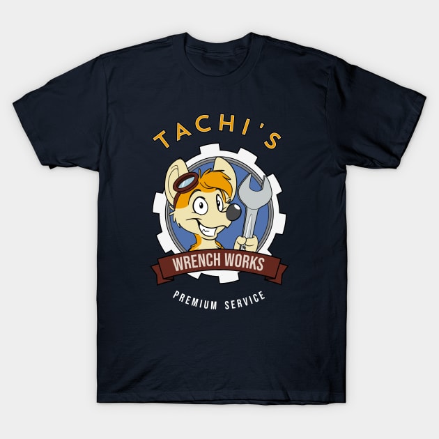 Tachi's Wrench Works T-Shirt by Turbofish Studios